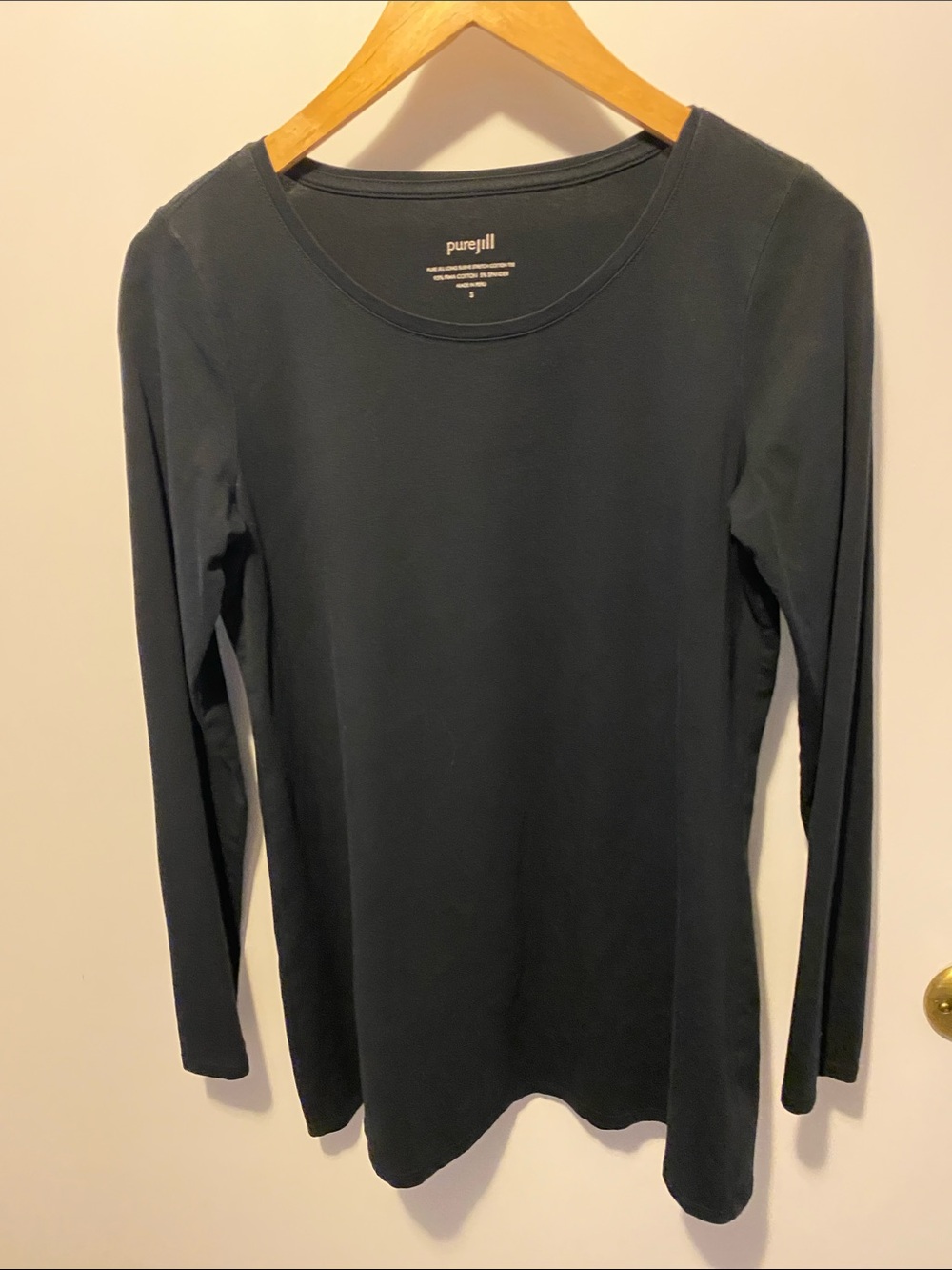 Pure Jill Black Long-Sleeve Scoop Neck Tee - Picture 1 of 7